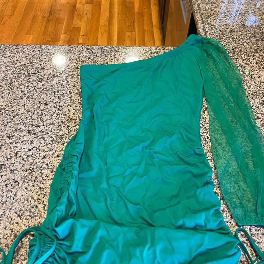 Green One-Shoulder Dress